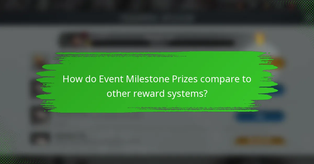 How do Event Milestone Prizes compare to other reward systems?