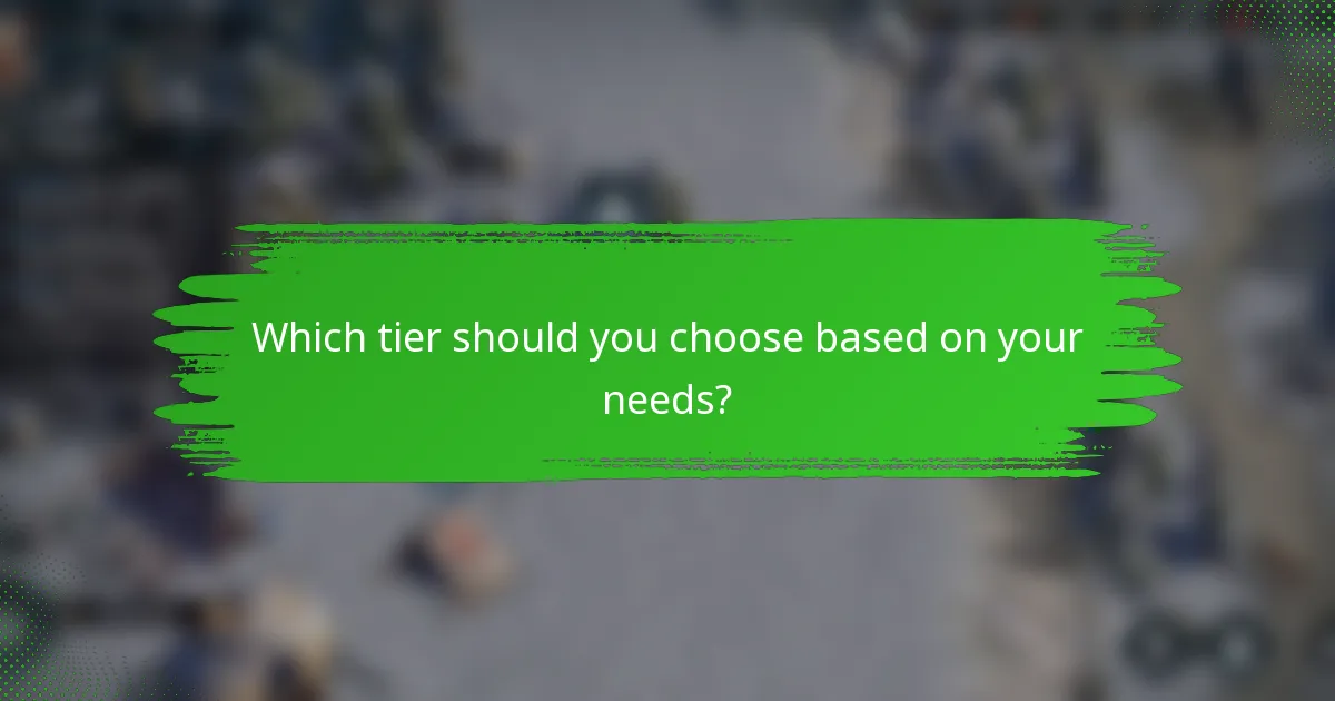 Which tier should you choose based on your needs?
